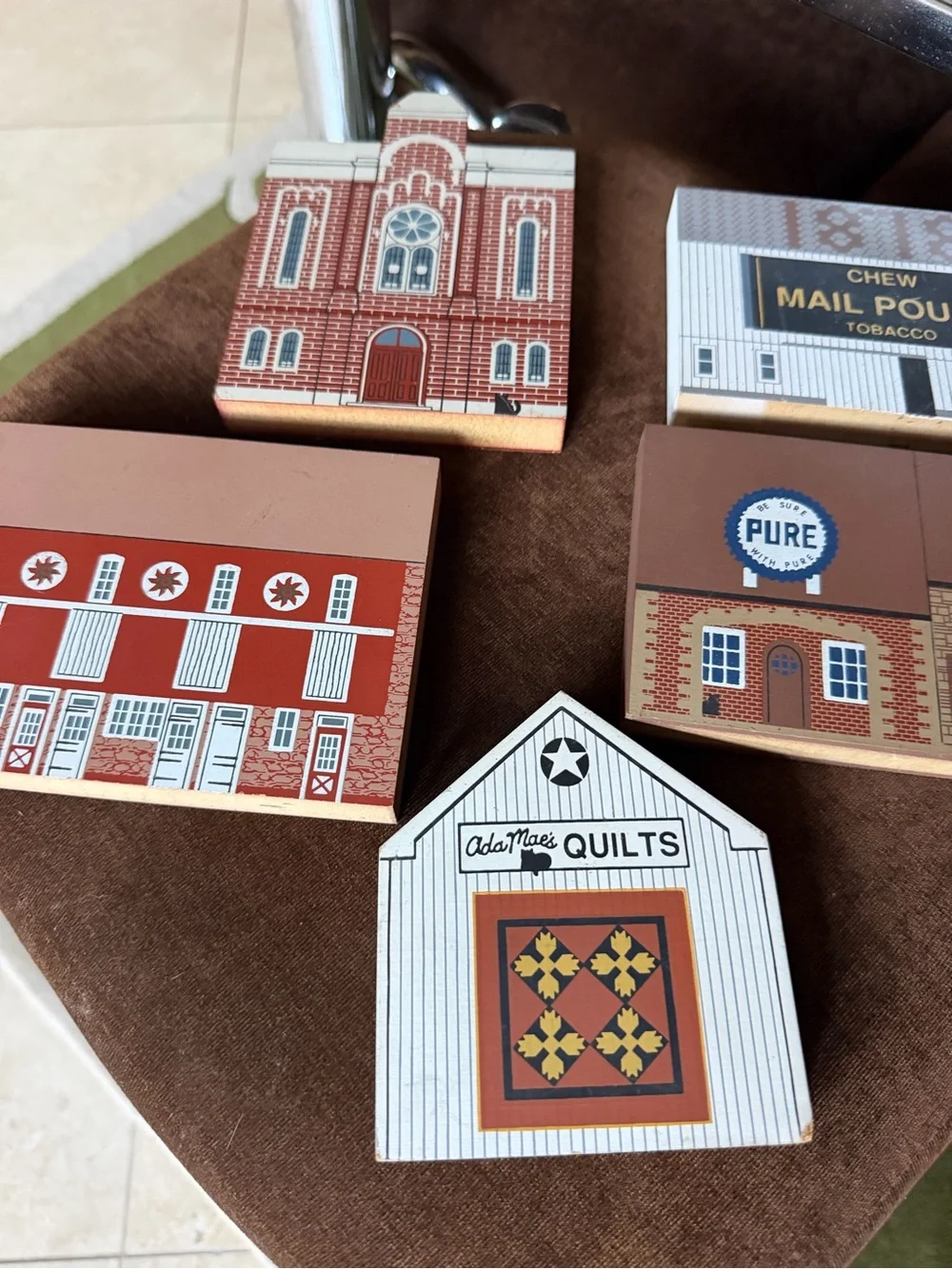 Vintage 1992 1993 The Cat’s Meow Village - Lot of 5 wooden buildings